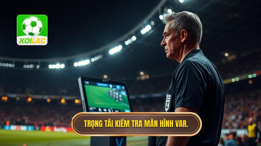 1. Trọng tài kiểm tra màn hình VAR.
