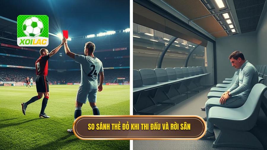 3. So sánh thẻ đỏ khi thi đấu và rời sân