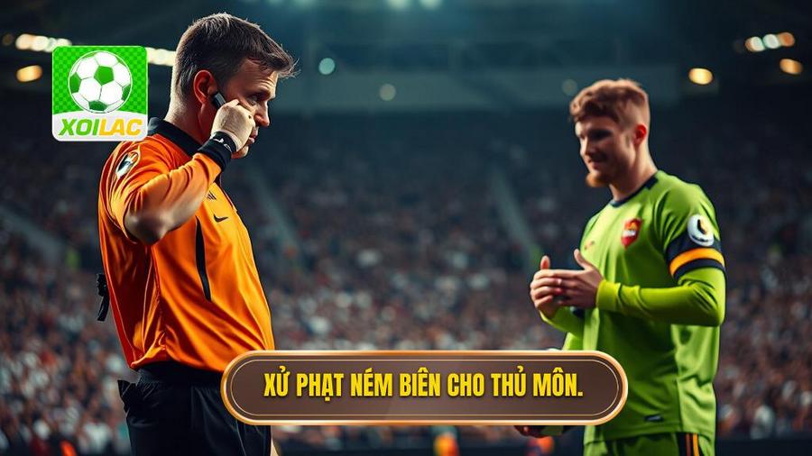 3. Xử phạt ném biên cho thủ môn.