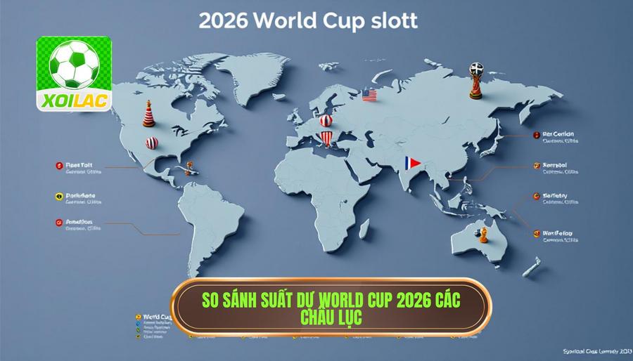 Bảng so sánh số suất tham dự World Cup 2026 giữa các châu lục